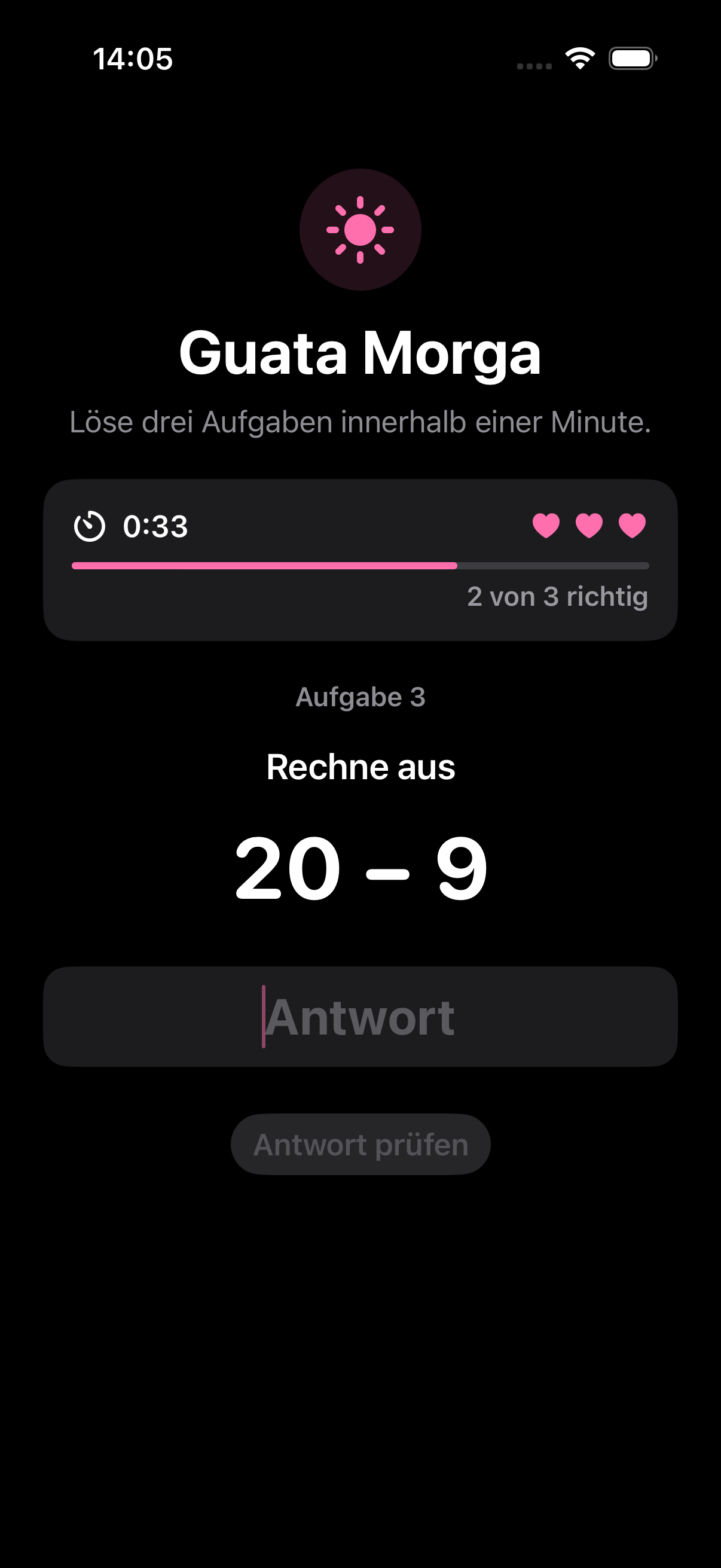 Kopfrechnung im ufstoh Aufsteh-Quiz
